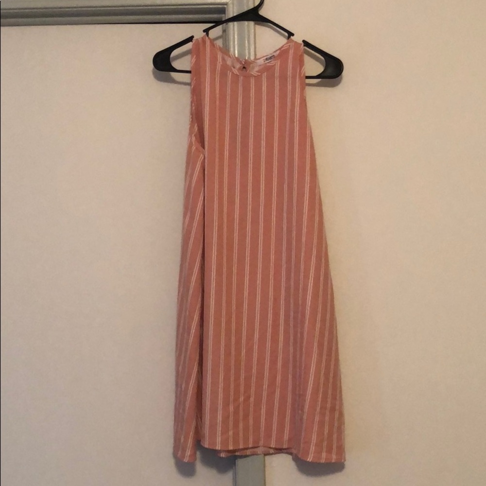 Peach with white stripes dress